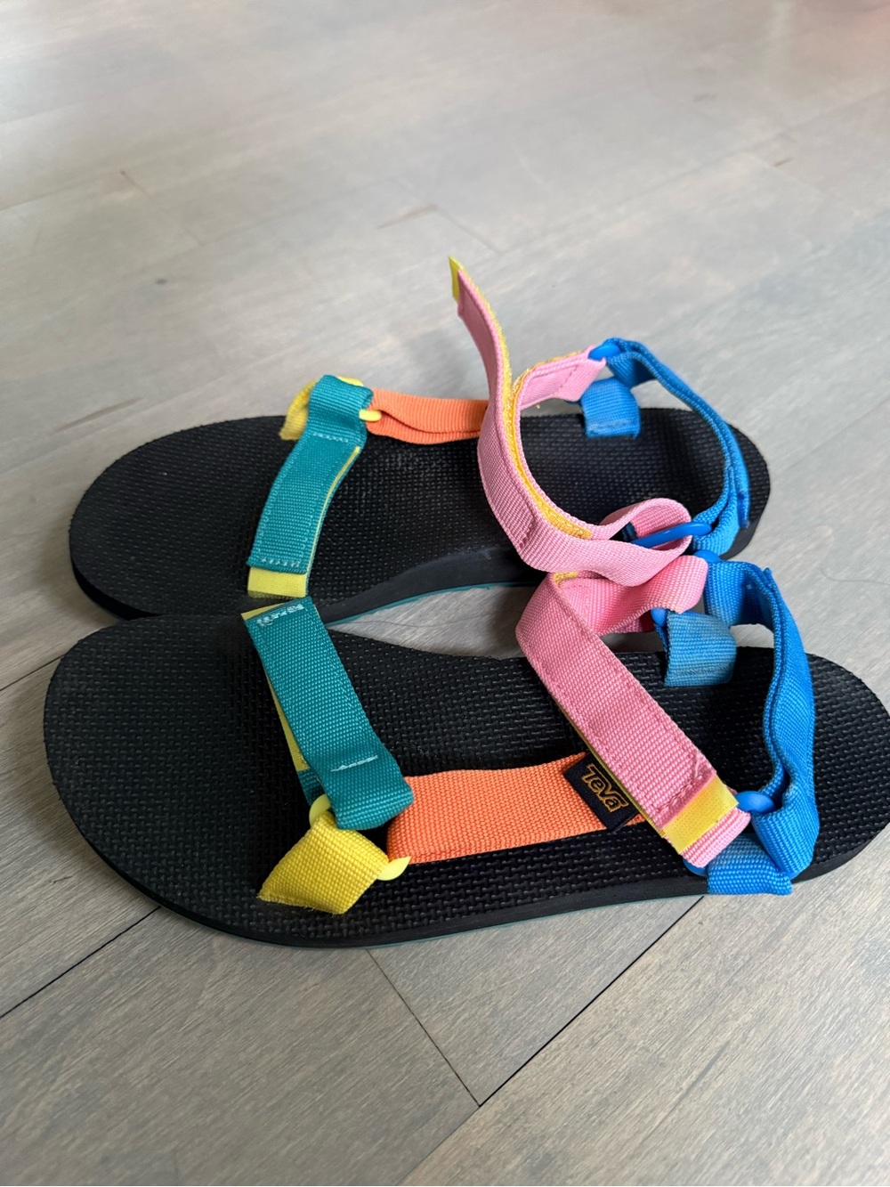 Teva Women Colorblock Strap Sandals - Pink, Blue, Teal, Orange, Yellow